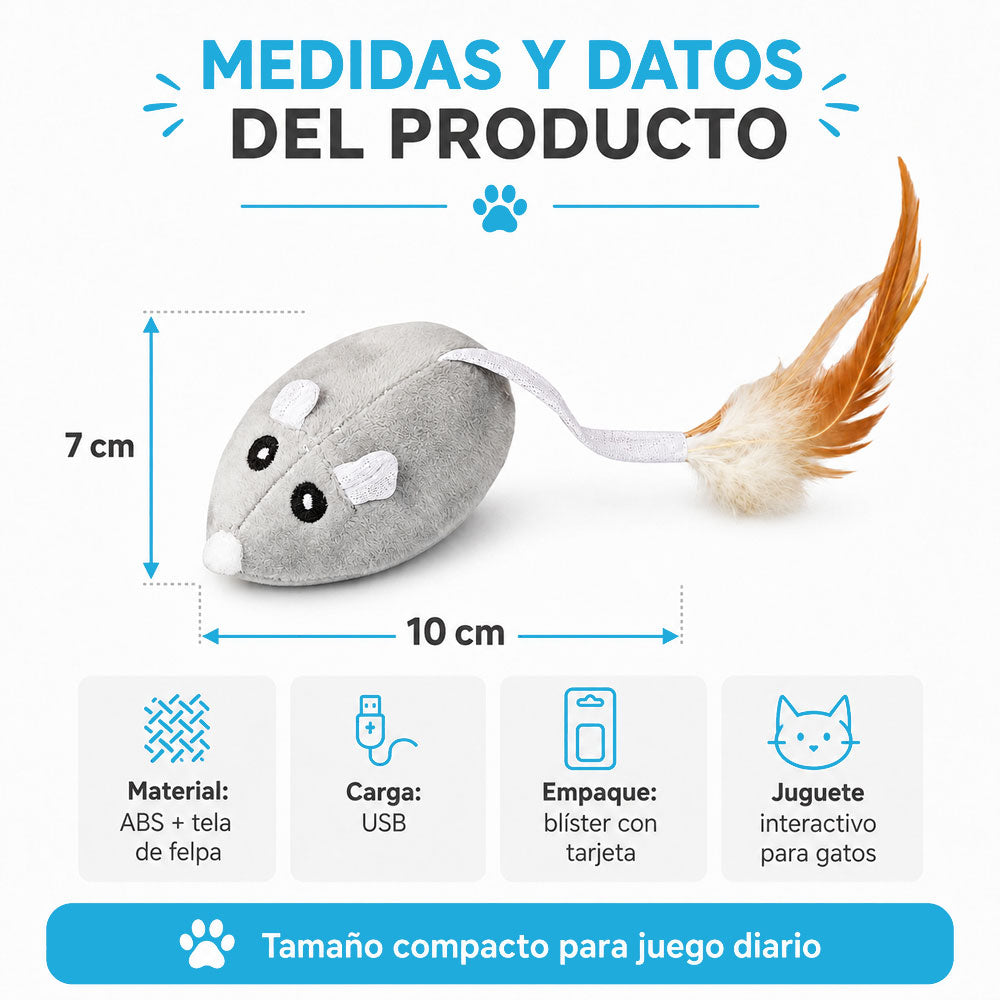 Ratón interactivo recargable por USB para gato Yumkapet — foto del producto (4 de 4)