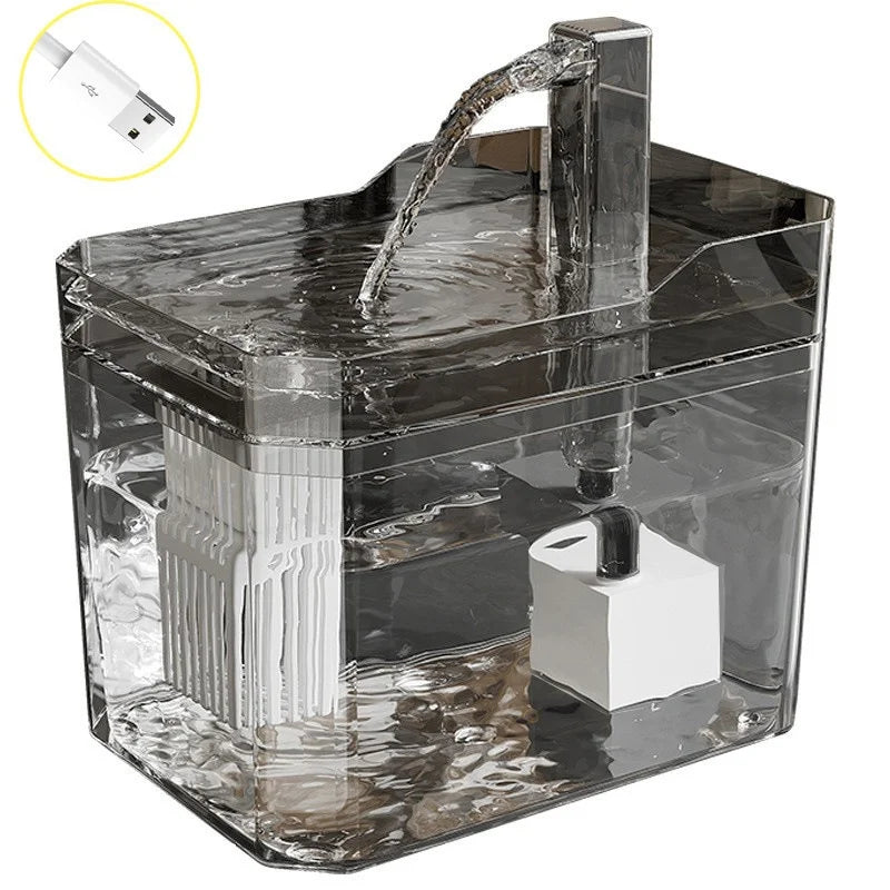 Fuente de agua automática para gatos y perros con filtro (2 L, USB) — imagen 8 de 8