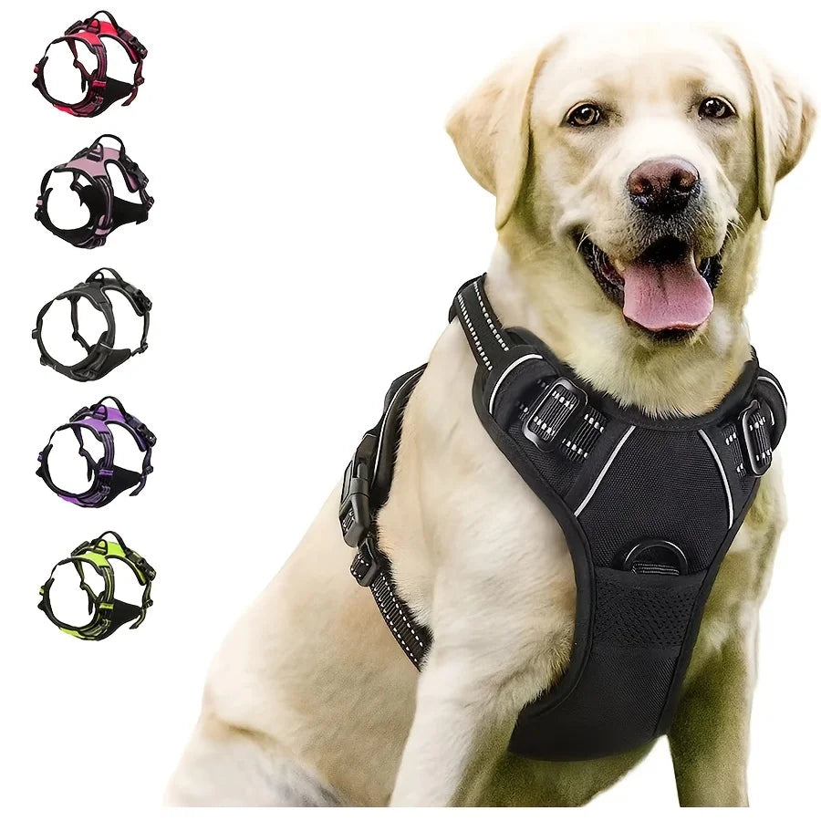 Arnés antitirones reflejante para perro con asa y clip frontal — imagen 1 de 14