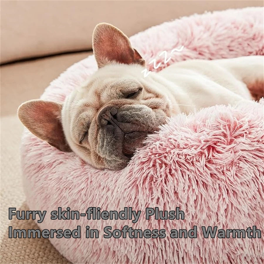 Cama tipo donut antiestrés lavable para perros y gatos Yumkapet - imagen 3