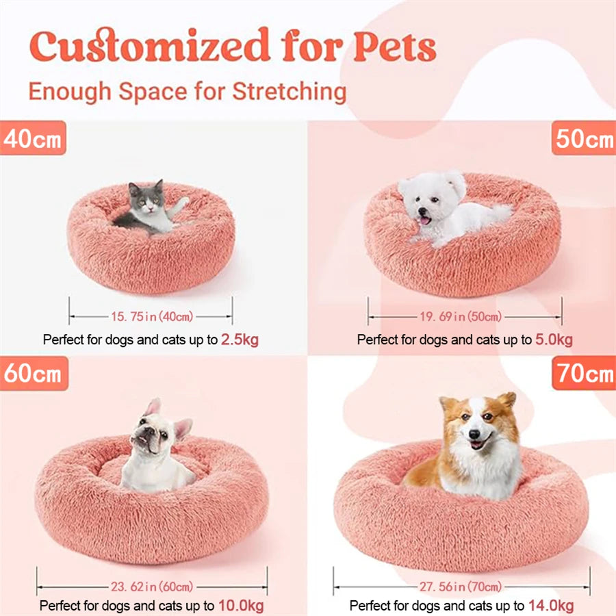 Cama tipo donut antiestrés lavable para perros y gatos Yumkapet - imagen 7