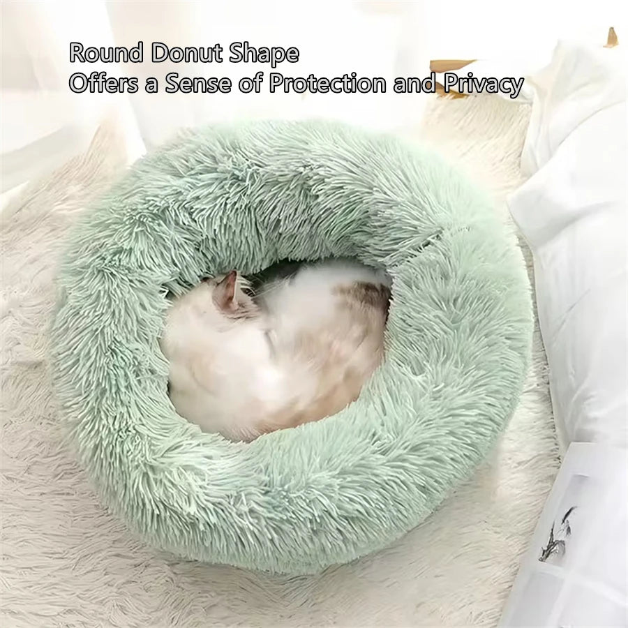 Cama tipo donut antiestrés lavable para perros y gatos Yumkapet - imagen 5