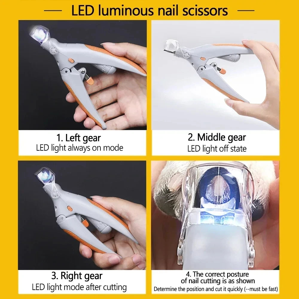 Cortauñas con luz LED para perros y gatos Yumkapet - imagen 7