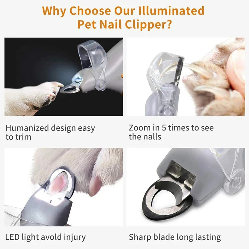 Cortauñas con luz LED para perros y gatos Yumkapet - imagen 4